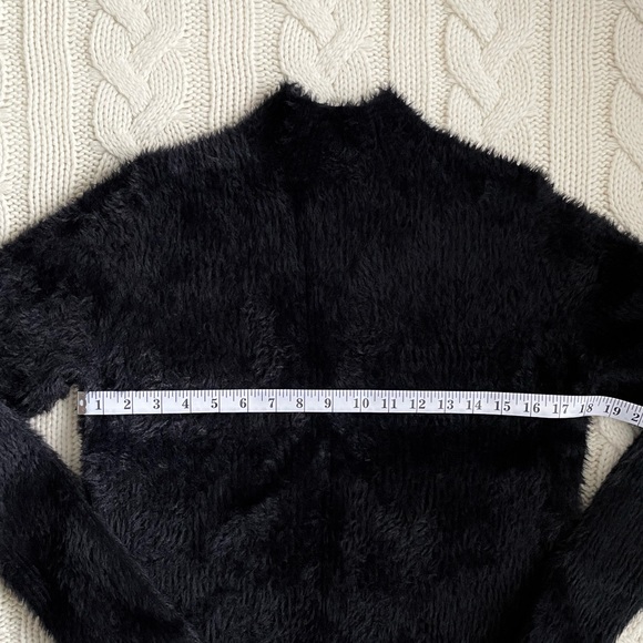 Banana Republic Fuzzy Black Mock Neck Sweater - Picture 6 of 7